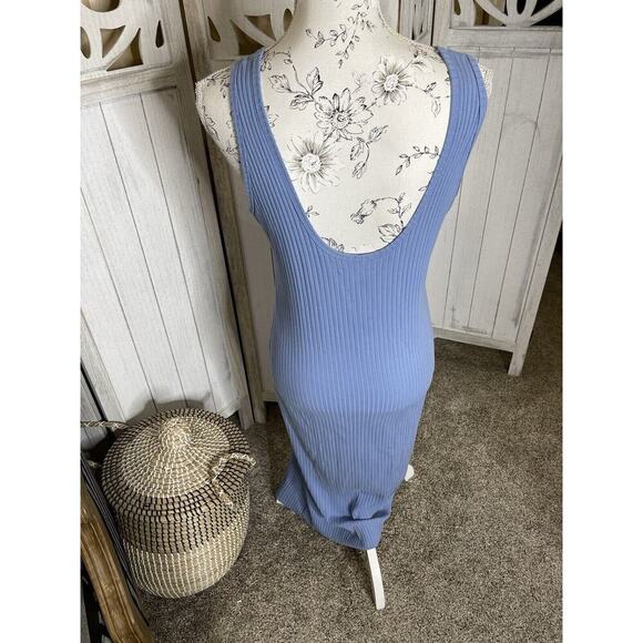 American Eagle Maxi Dress Baby Blue Bodycon Sleeveless Size Large - Picture 2 of 6
